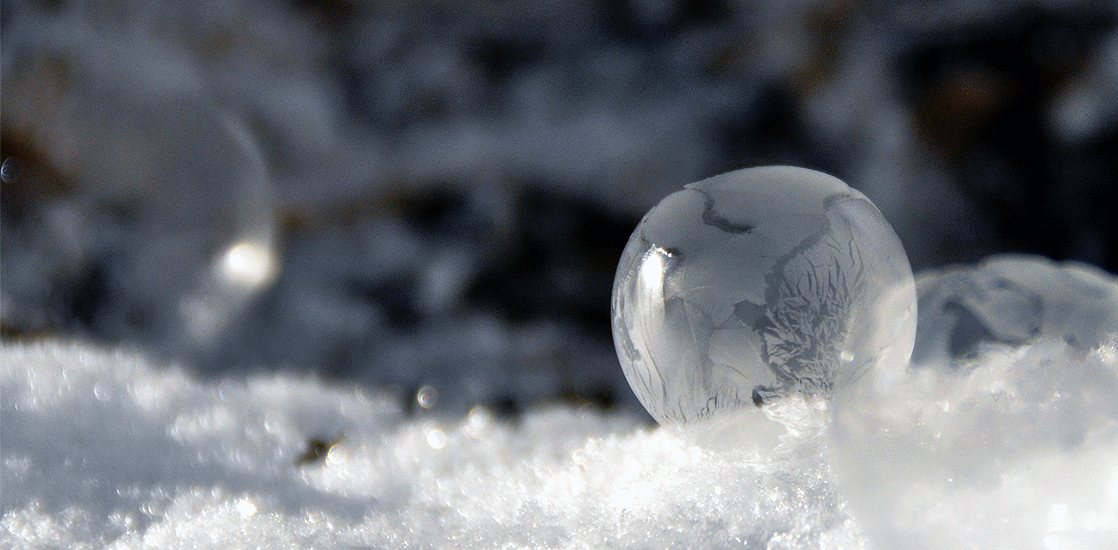 Fotografie, gefrorene Seifenblase